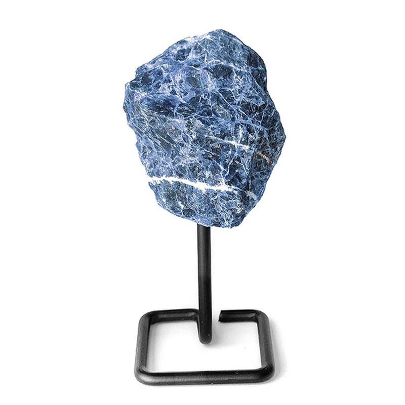 Sodalite with metal foot.