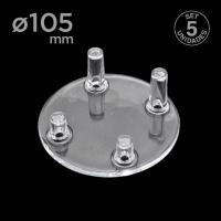 Soporte Pivotes Redondo 105mm. Pack 5un.
