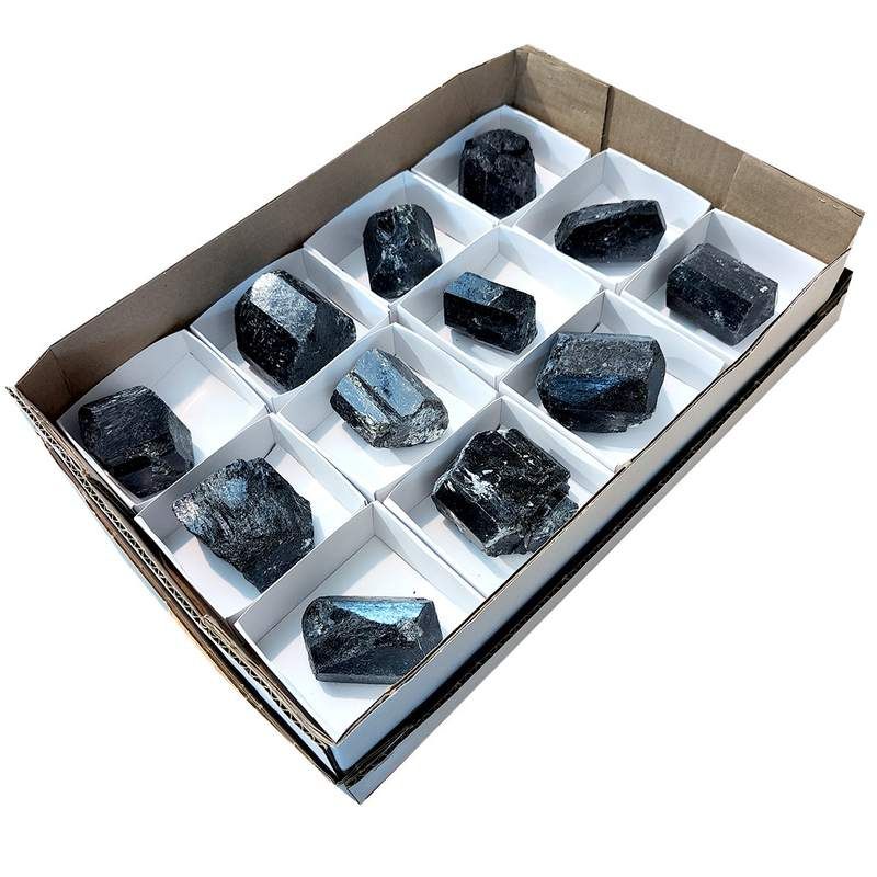 Semi-polished Black Tourmaline (Lote 12u)