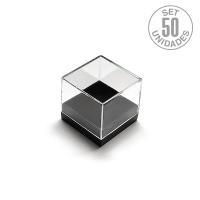 Caja Plástico 27x27x26mm. Set 50un. Base Negra