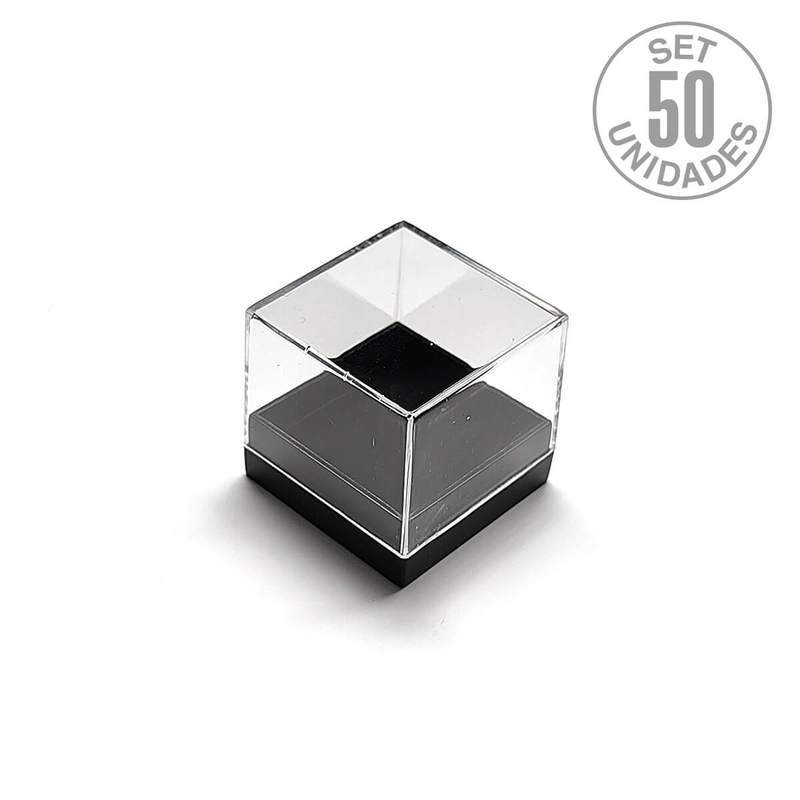 Boîte en plastique 27x27x26mm. Set 50un. Base noire