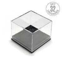 Plastic box 42x42x33mm. Set 32un. Black Base