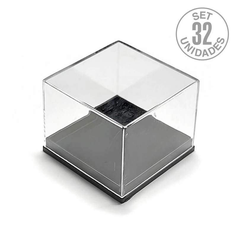Plastic box 42x42x33mm. Set 32un. Black Base
