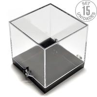 Caja Plástico/bisagra 68x68x68mm. Set 15un. Base Negra
