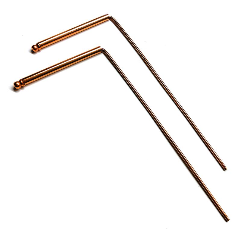 Copper rods for dowsing.