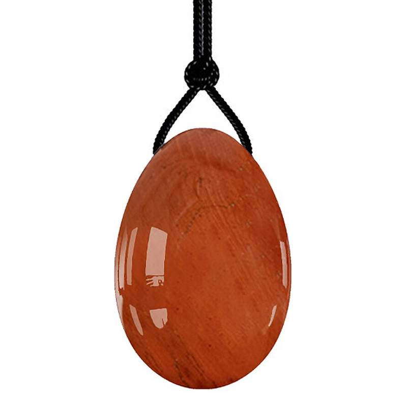 Oeuf Yoni de Jaspe Rouge Perforé 50x35mm